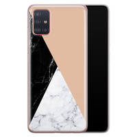 Leuke Telefoonhoesjes Samsung Galaxy A51 siliconen hoesje - Marmer zwart bruin