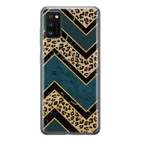 Leuke Telefoonhoesjes Samsung Galaxy A41 siliconen hoesje - Luipaard zigzag