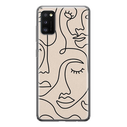 Leuke Telefoonhoesjes Samsung Galaxy A41 siliconen hoesje - Abstract gezicht lijnen