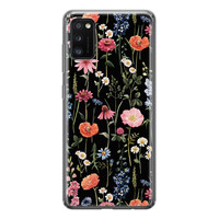 Leuke Telefoonhoesjes Samsung Galaxy A41 siliconen hoesje - Dark flowers