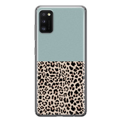 Leuke Telefoonhoesjes Samsung Galaxy A41 siliconen hoesje - Luipaard mint