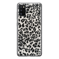 Leuke Telefoonhoesjes Samsung Galaxy A41 siliconen hoesje - Luipaard grijs