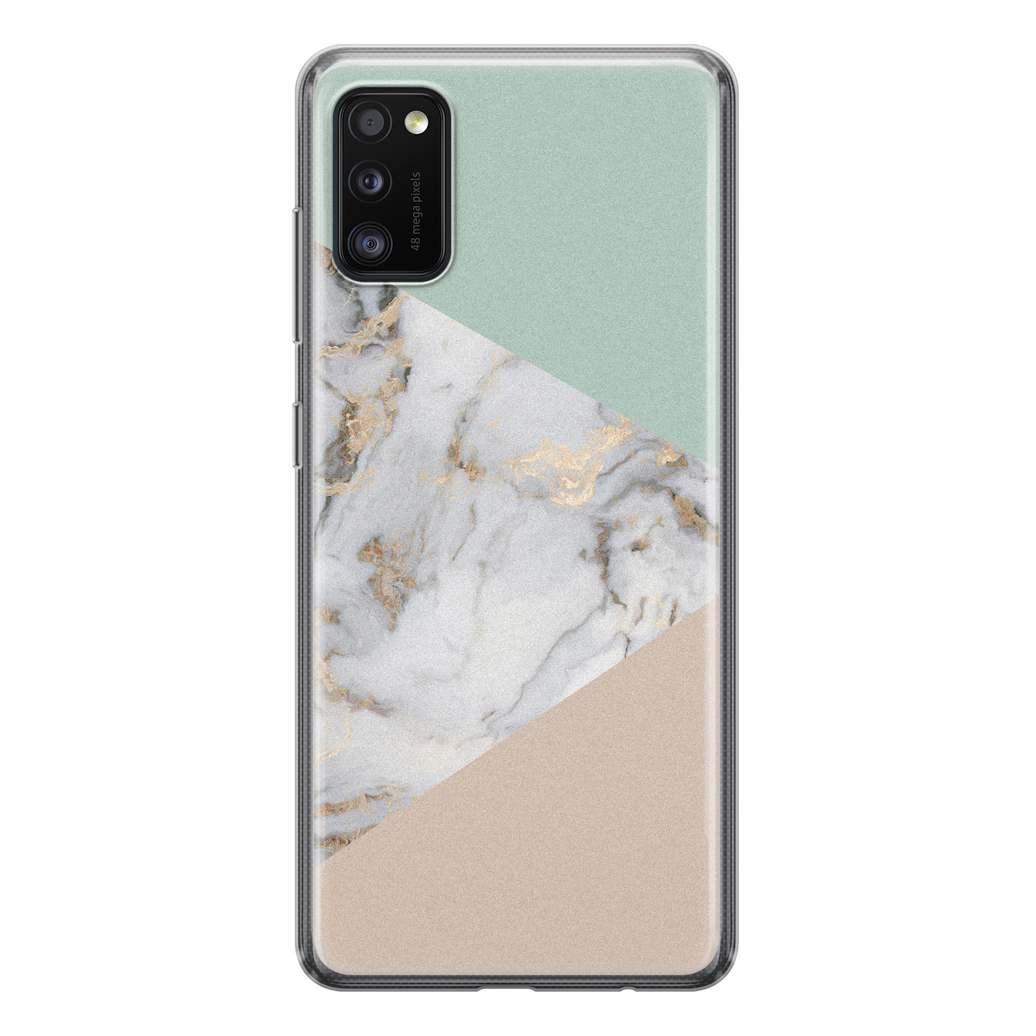 Leuke Telefoonhoesjes Samsung Galaxy A41 siliconen hoesje - Marmer pastel mix