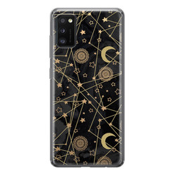 Leuke Telefoonhoesjes Samsung Galaxy A41 siliconen hoesje - Sun, moon, stars