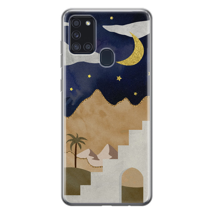 Leuke Telefoonhoesjes Samsung Galaxy A21s siliconen hoesje - Desert night