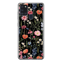 Leuke Telefoonhoesjes Samsung Galaxy A21s siliconen hoesje - Dark flowers