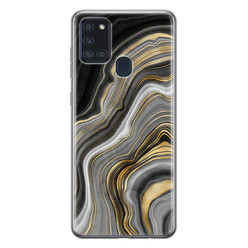 Leuke Telefoonhoesjes Samsung Galaxy A21s siliconen hoesje - Golden agate