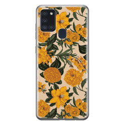 Leuke Telefoonhoesjes Samsung Galaxy A21s siliconen hoesje - Retro flowers