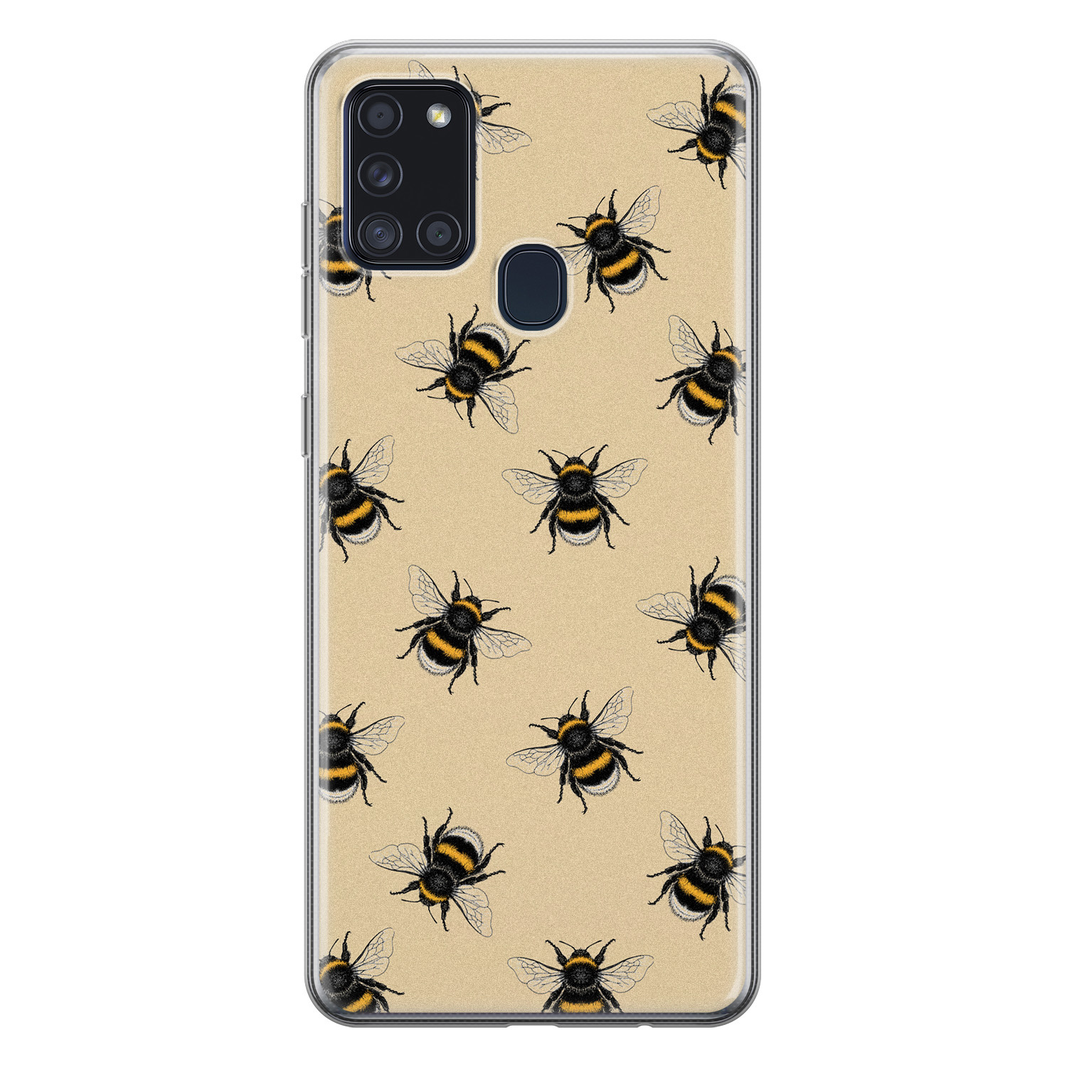 Leuke Telefoonhoesjes Samsung Galaxy A21s siliconen hoesje - Bee happy