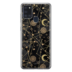 Leuke Telefoonhoesjes Samsung Galaxy A21s siliconen hoesje - Sun, moon, stars