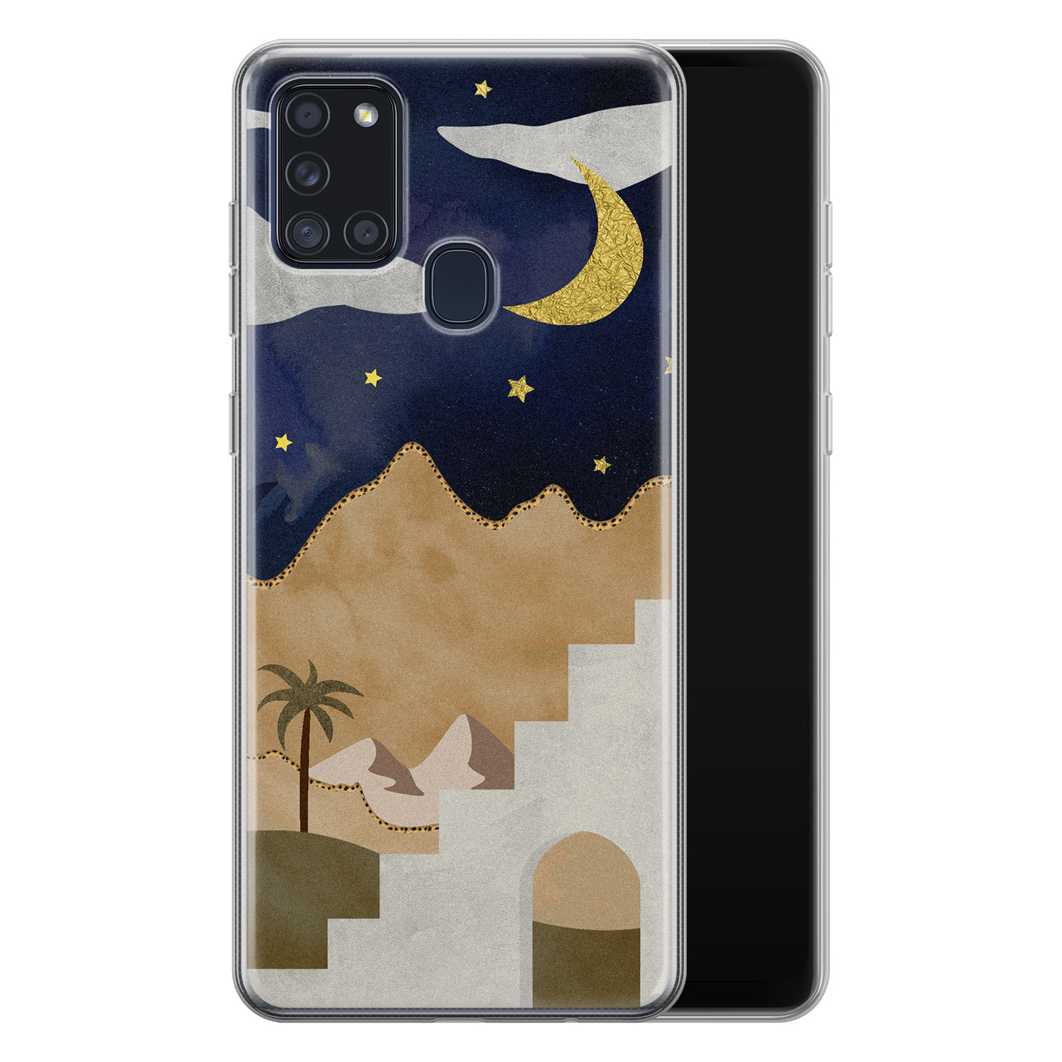 Leuke Telefoonhoesjes Samsung Galaxy A21s siliconen hoesje - Desert night