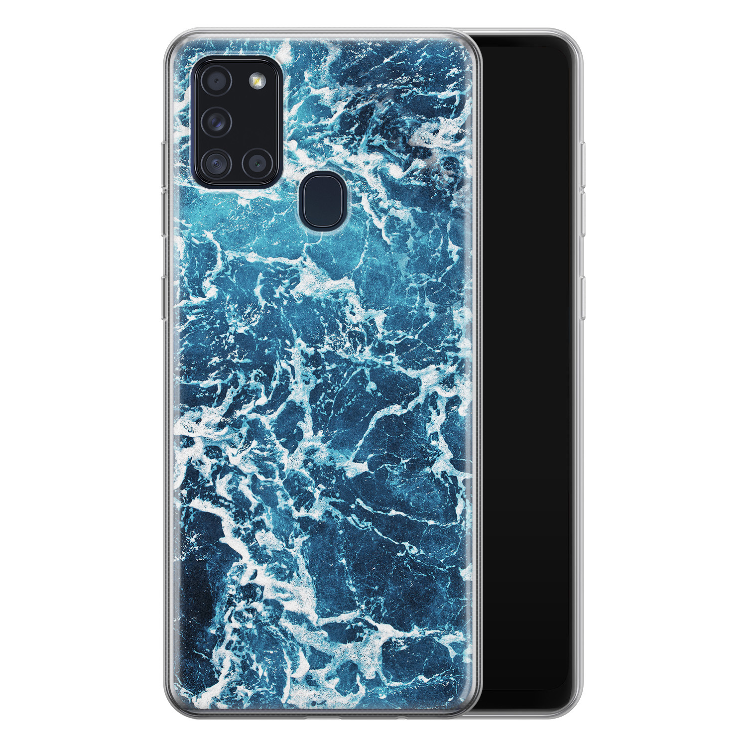 Leuke Telefoonhoesjes Samsung Galaxy A21s siliconen hoesje - Ocean blue