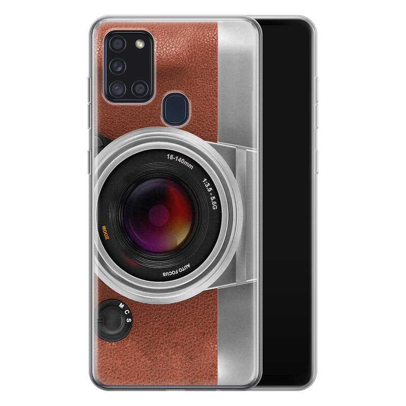 Leuke Telefoonhoesjes Samsung Galaxy A21s siliconen hoesje - Vintage camera