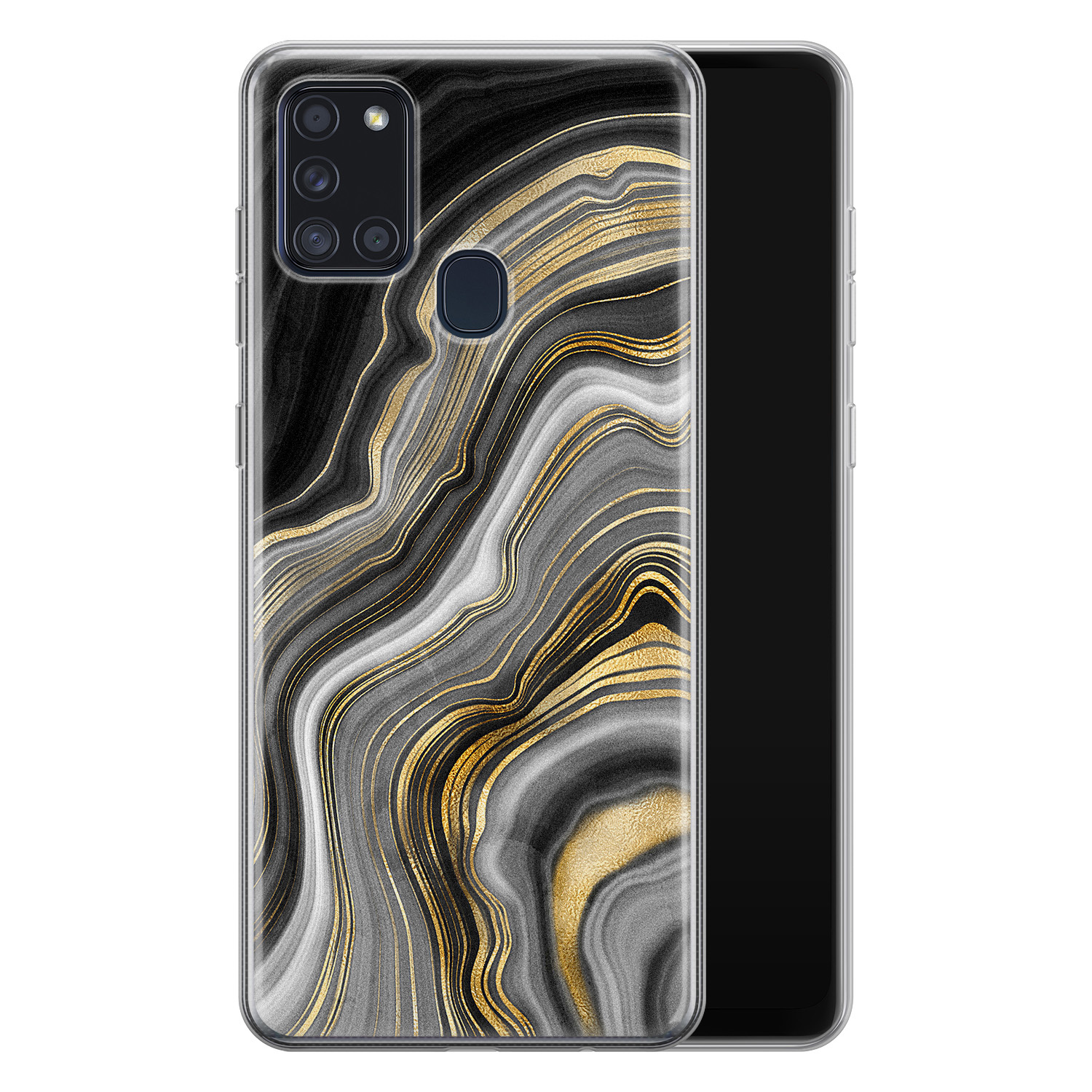 Leuke Telefoonhoesjes Samsung Galaxy A21s siliconen hoesje - Golden agate