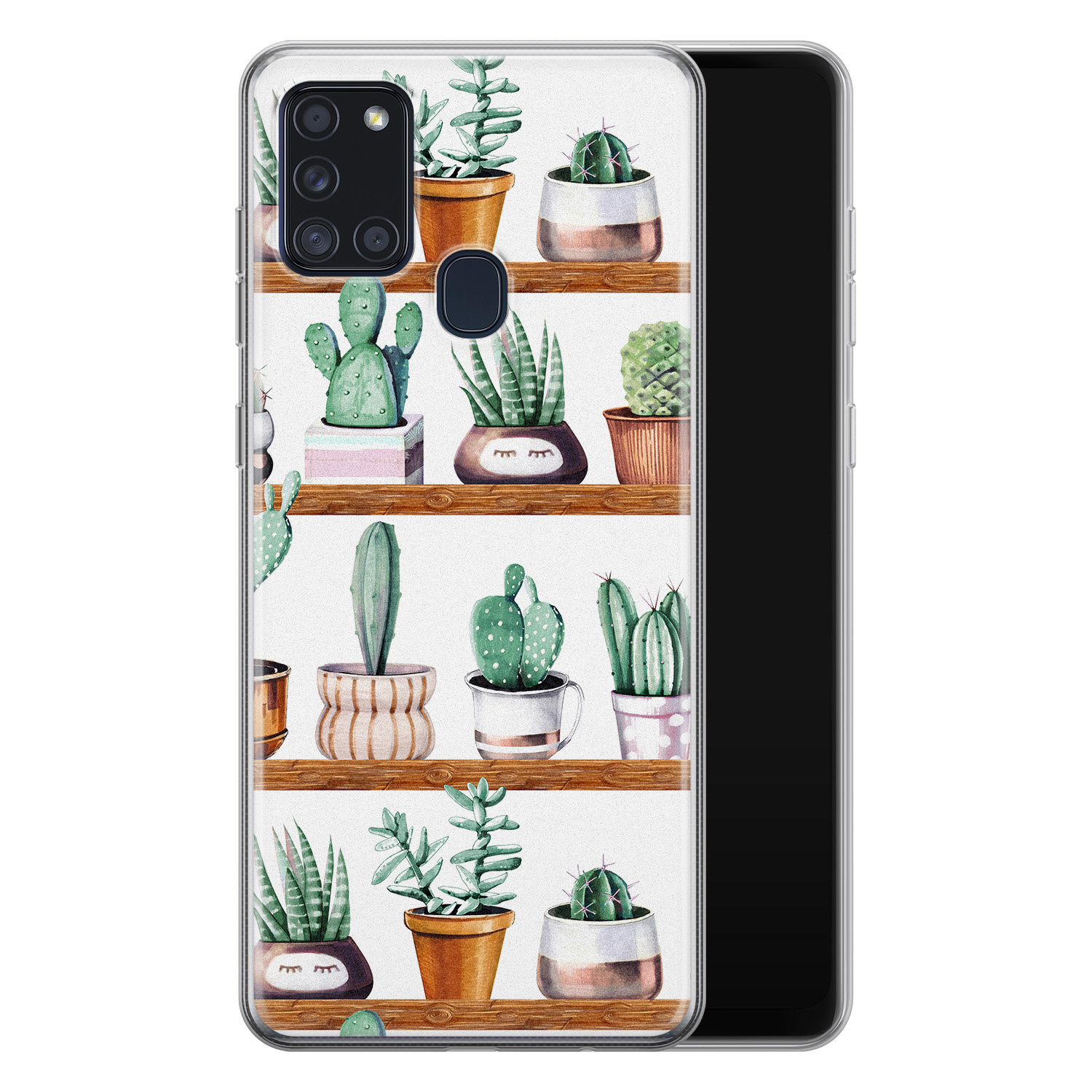 Leuke Telefoonhoesjes Samsung Galaxy A21s siliconen hoesje - Cactus