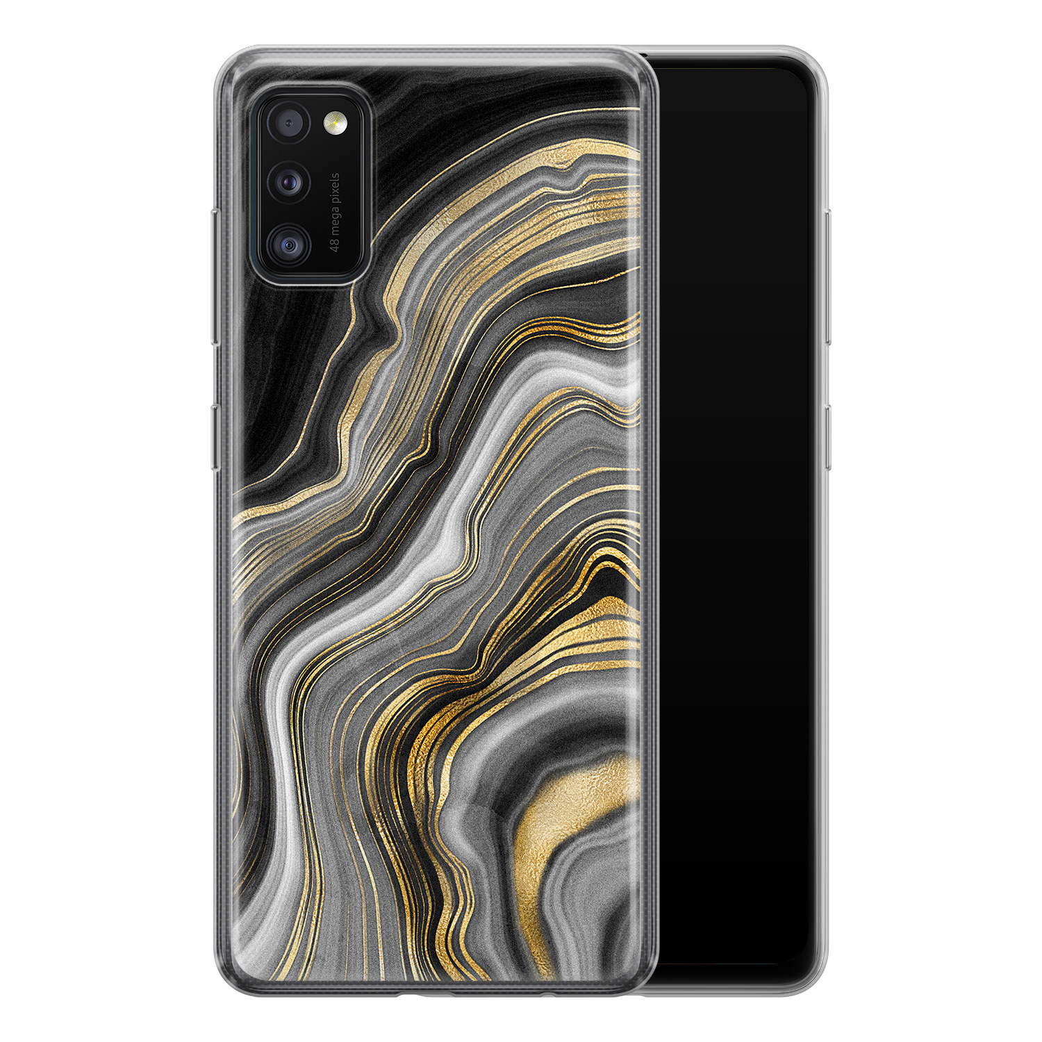 Leuke Telefoonhoesjes Samsung Galaxy A41 siliconen hoesje - Golden agate