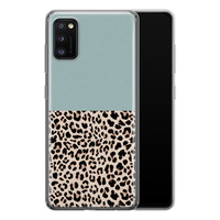 Leuke Telefoonhoesjes Samsung Galaxy A41 siliconen hoesje - Luipaard mint