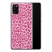 Leuke Telefoonhoesjes Samsung Galaxy A41 siliconen hoesje - Luipaard roze