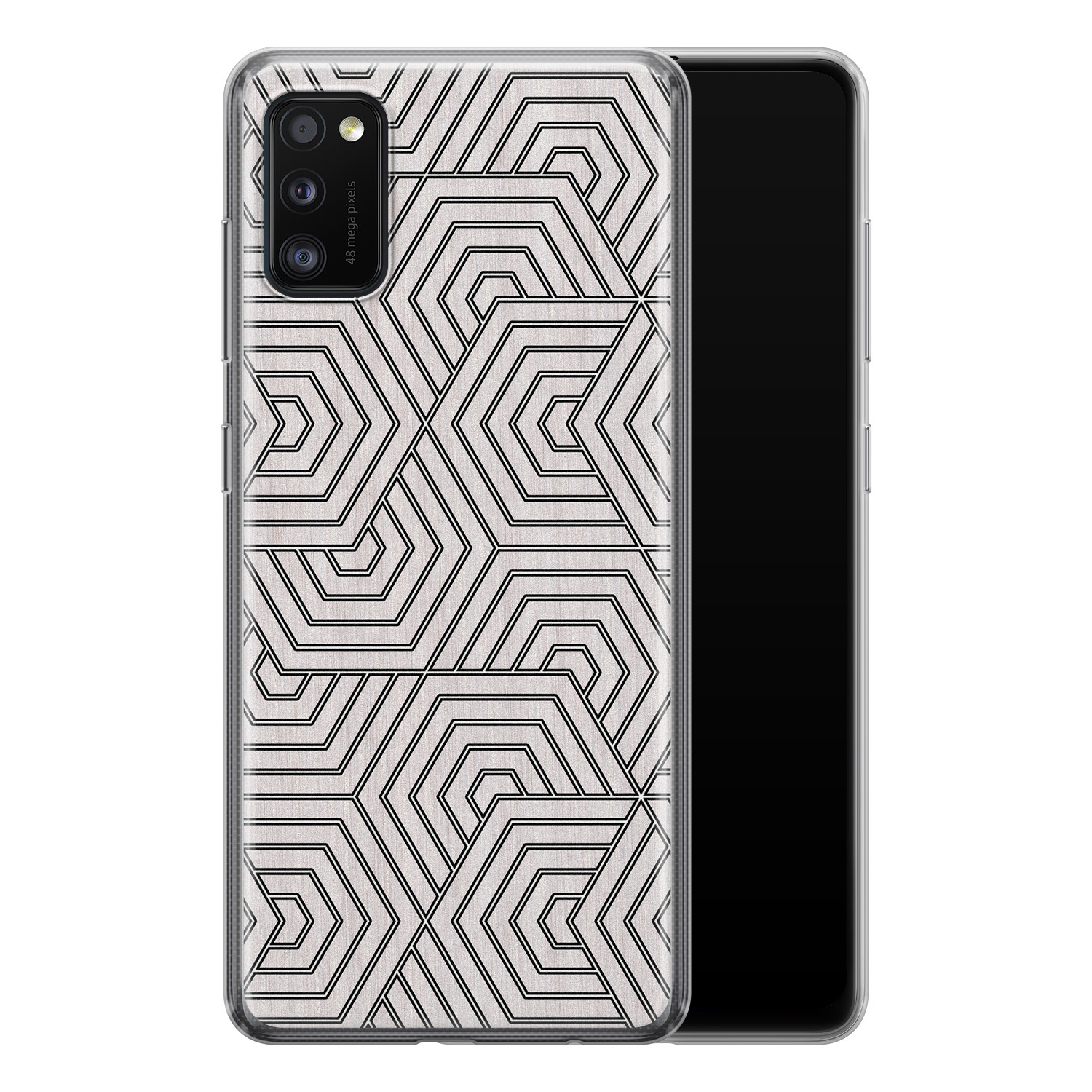 Leuke Telefoonhoesjes Samsung Galaxy A41 siliconen hoesje - Geometrisch