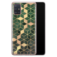 Leuke Telefoonhoesjes Samsung Galaxy A71 siliconen hoesje - Green cubes