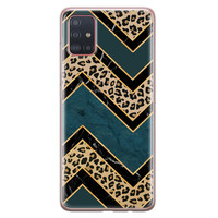 Leuke Telefoonhoesjes Samsung Galaxy A71 siliconen hoesje - Luipaard zigzag