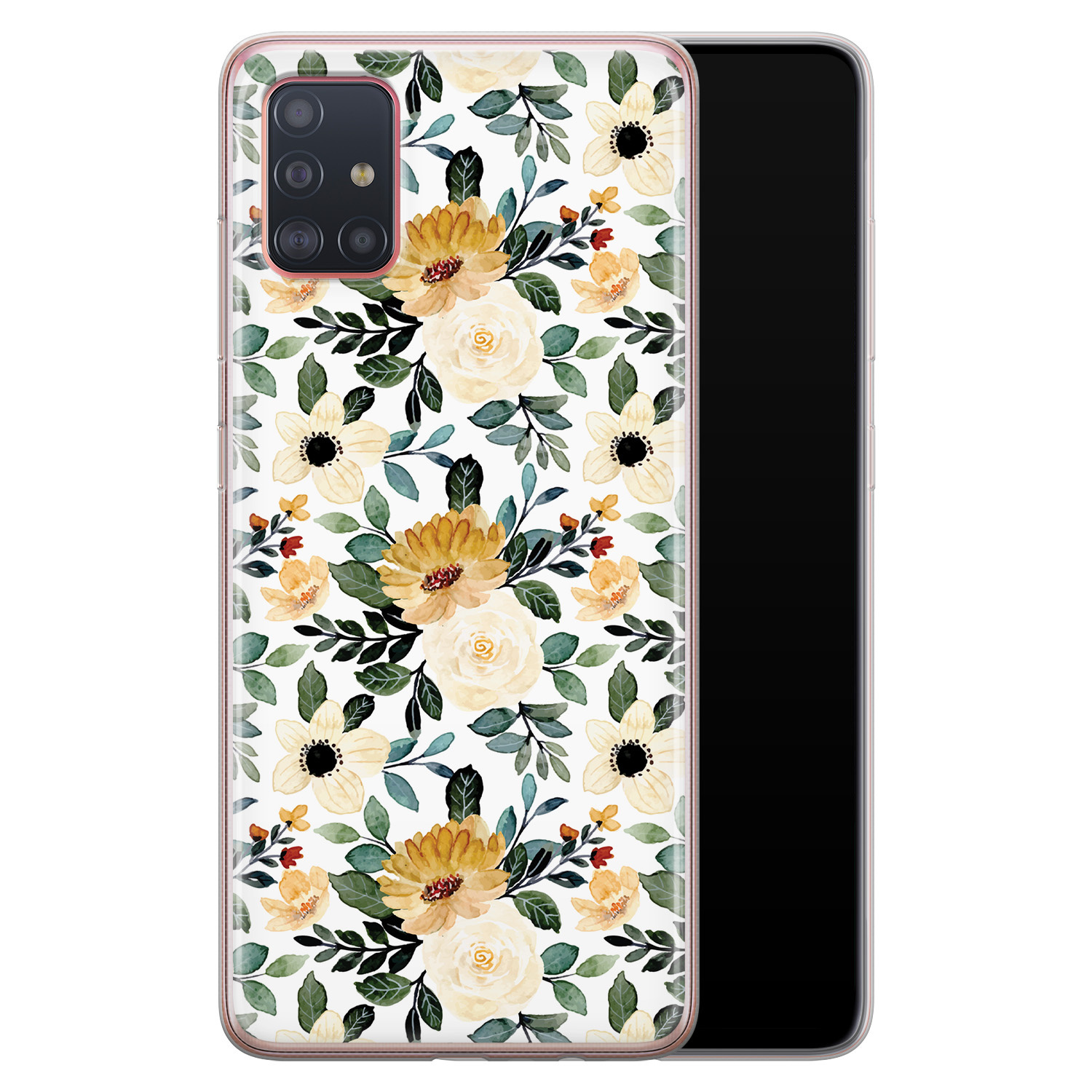 Leuke Telefoonhoesjes Samsung Galaxy A71 siliconen hoesje - Lovely flower