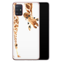 Leuke Telefoonhoesjes Samsung Galaxy A71 siliconen hoesje - Giraffe peekaboo