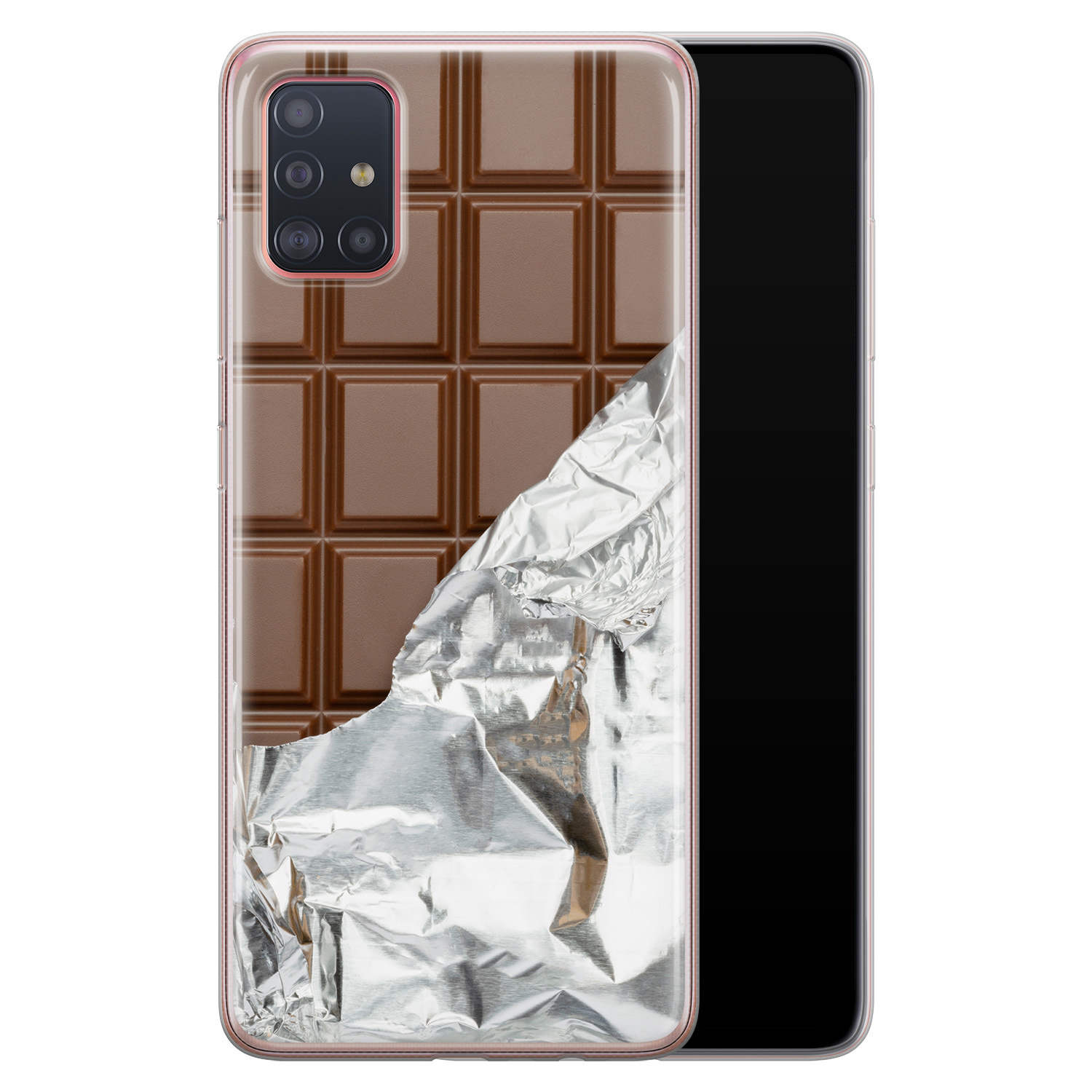 Leuke Telefoonhoesjes Samsung Galaxy A71 siliconen hoesje - Chocoladereep