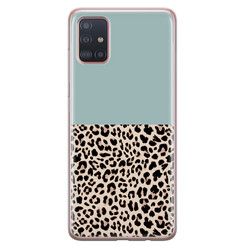 Leuke Telefoonhoesjes Samsung Galaxy A71 siliconen hoesje - Luipaard mint