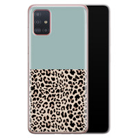 Leuke Telefoonhoesjes Samsung Galaxy A71 siliconen hoesje - Luipaard mint