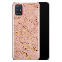 Leuke Telefoonhoesjes Samsung Galaxy A71 siliconen hoesje - Marmer roze goud