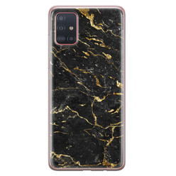 Leuke Telefoonhoesjes Samsung Galaxy A71 siliconen hoesje - Marmer zwart goud