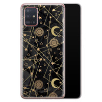 Leuke Telefoonhoesjes Samsung Galaxy A71 siliconen hoesje - Sun, moon, stars