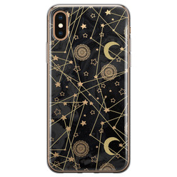 Leuke Telefoonhoesjes iPhone X/XS siliconen hoesje - Sun, moon, stars