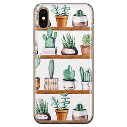 Leuke Telefoonhoesjes iPhone X/XS siliconen hoesje - Cactus