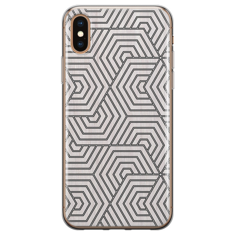 Leuke Telefoonhoesjes iPhone X/XS siliconen hoesje - Geometrisch