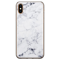 Leuke Telefoonhoesjes iPhone X/XS siliconen hoesje - Marmer grijs