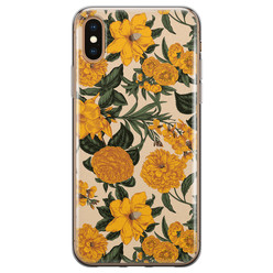 Leuke Telefoonhoesjes iPhone X/XS siliconen hoesje - Retro flowers