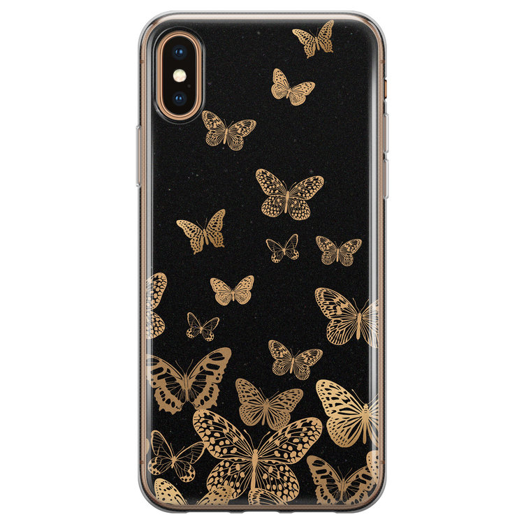 Leuke Telefoonhoesjes iPhone X/XS siliconen hoesje - Vlinders