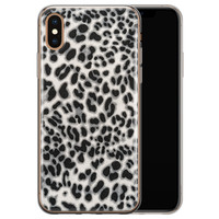 Leuke Telefoonhoesjes iPhone X/XS siliconen hoesje - Luipaard grijs