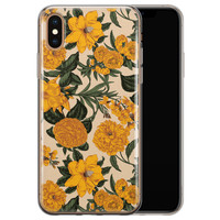 Leuke Telefoonhoesjes iPhone X/XS siliconen hoesje - Retro flowers