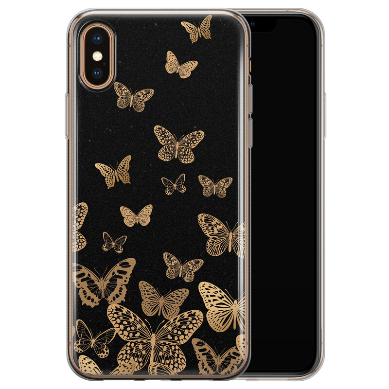 Leuke Telefoonhoesjes iPhone X/XS siliconen hoesje - Vlinders