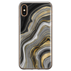 Leuke Telefoonhoesjes iPhone X/XS siliconen hoesje - Golden agate