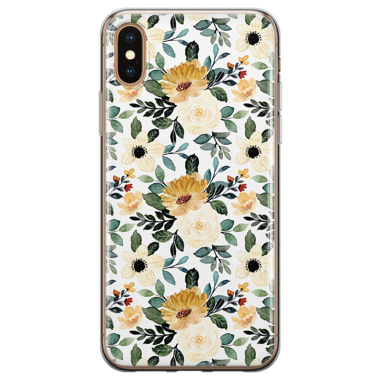Leuke Telefoonhoesjes iPhone X/XS siliconen hoesje - Lovely flower