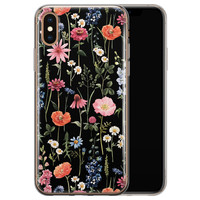 Leuke Telefoonhoesjes iPhone X/XS siliconen hoesje - Dark flowers