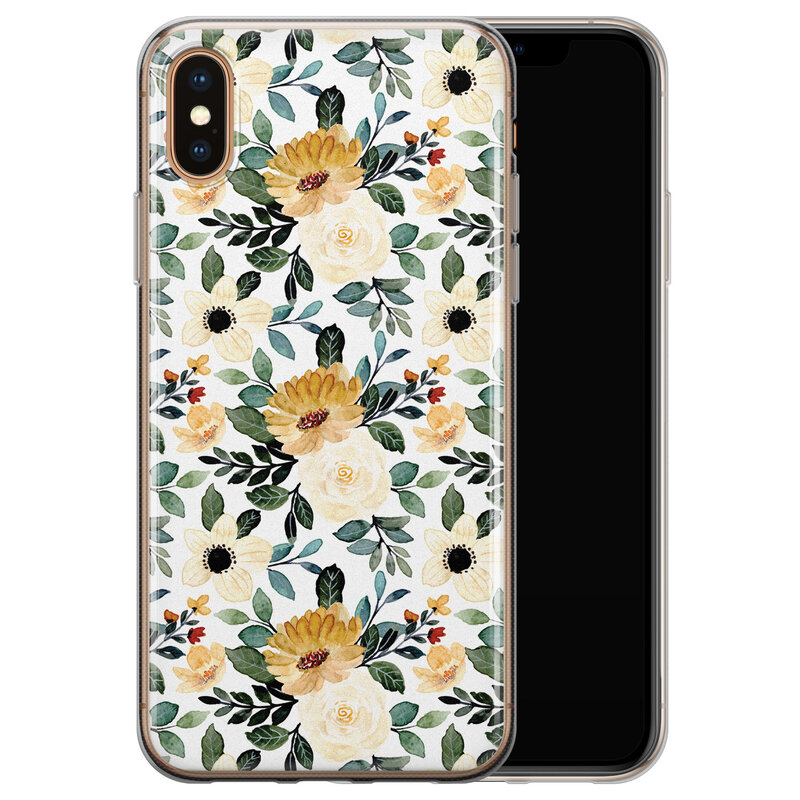 Leuke Telefoonhoesjes iPhone X/XS siliconen hoesje - Lovely flower