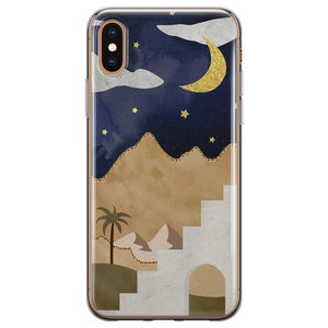 Leuke Telefoonhoesjes iPhone X/XS siliconen hoesje - Desert night