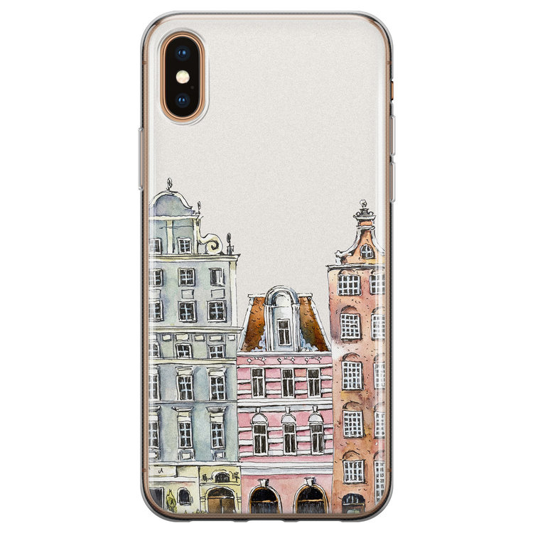 Leuke Telefoonhoesjes iPhone X/XS siliconen hoesje - Grachtenpandjes