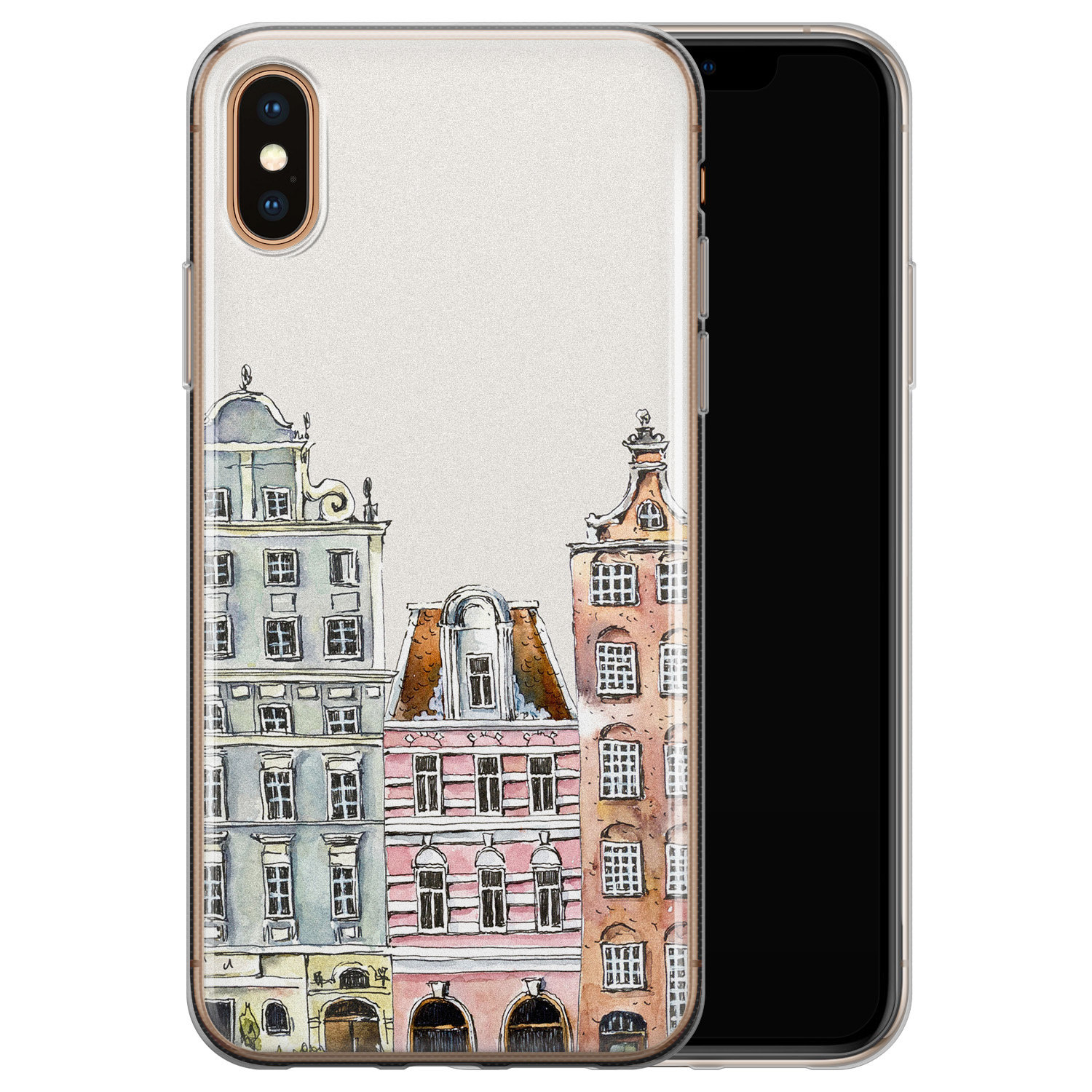 Leuke Telefoonhoesjes iPhone X/XS siliconen hoesje - Grachtenpandjes