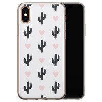Leuke Telefoonhoesjes iPhone X/XS siliconen hoesje - Cactus love